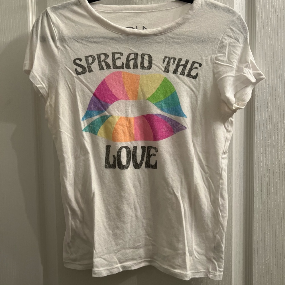 Chaser White Tee with Colorful Lips Design